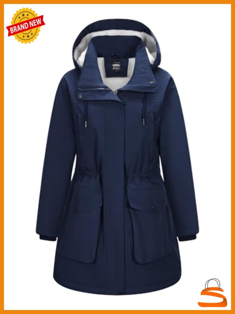 Waterproof Fleece Lined Hooded Winter Parka Coat